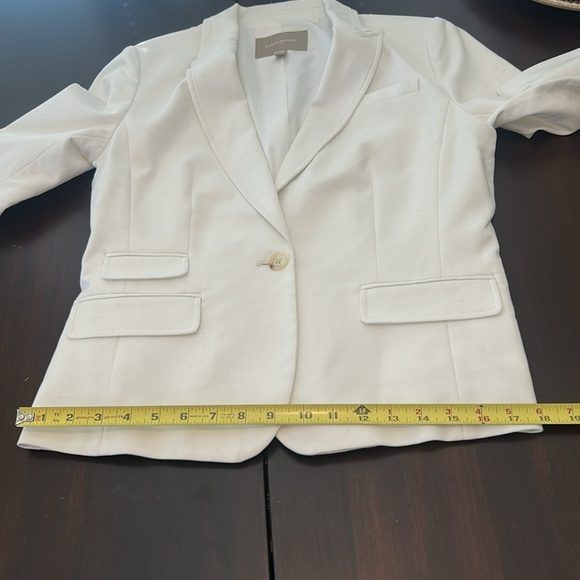 Banana Republic White Cotton Blend Blazer Size 10P - Picture 11 of 17